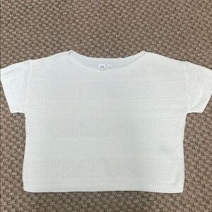 GAP White Boxy, Relaxed Fit Boat Neck Sweater